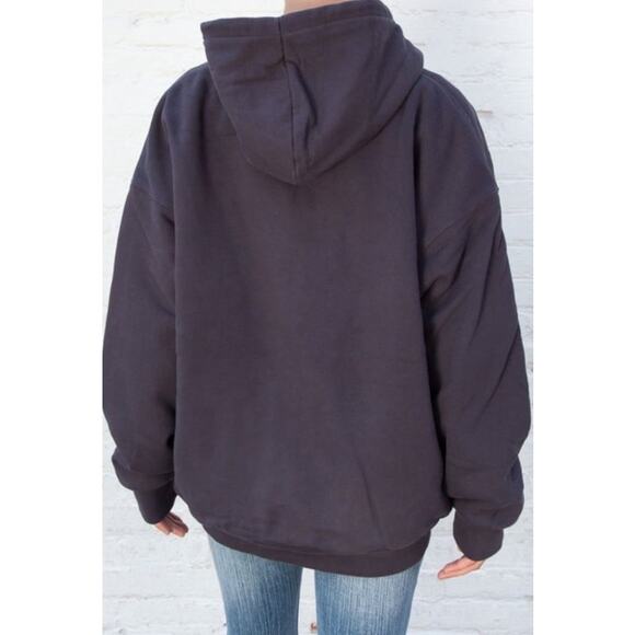 Brandy Melville Womens Blue Oversized Christy Plaid Hoodie Size Large XL NEW - Picture 5 of 16